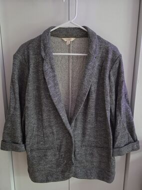 LC Lauren Conrad Plus-Size Heather Gray Blazer